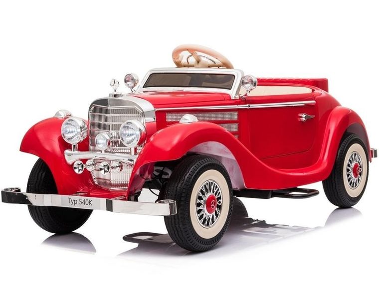 Lean Toys, Mercedes 540K, pojazd na akumulator, czerwony