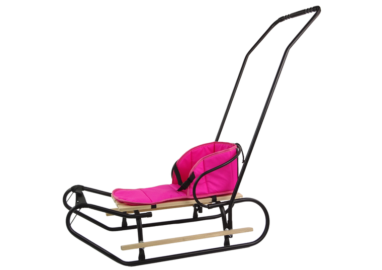 Lean Toys, miękki materac do sanek, trzy zapięcia, różowy