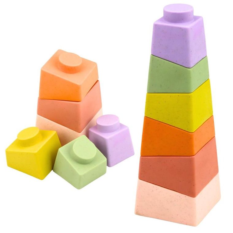 Lean Toys, miękkie klocki edukacyjne, gumowe, dinozaury, 14 elementów