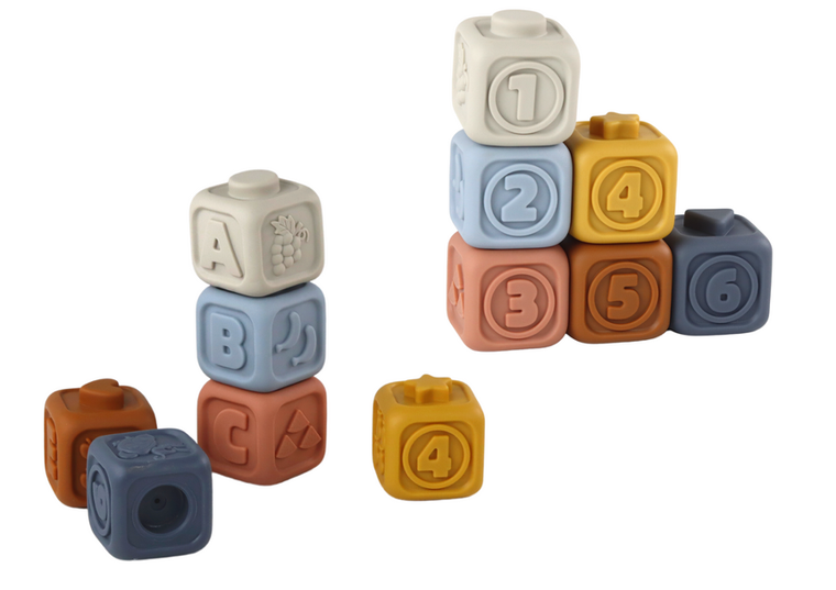 Lean Toys, miś, piramidka miękkie klocki