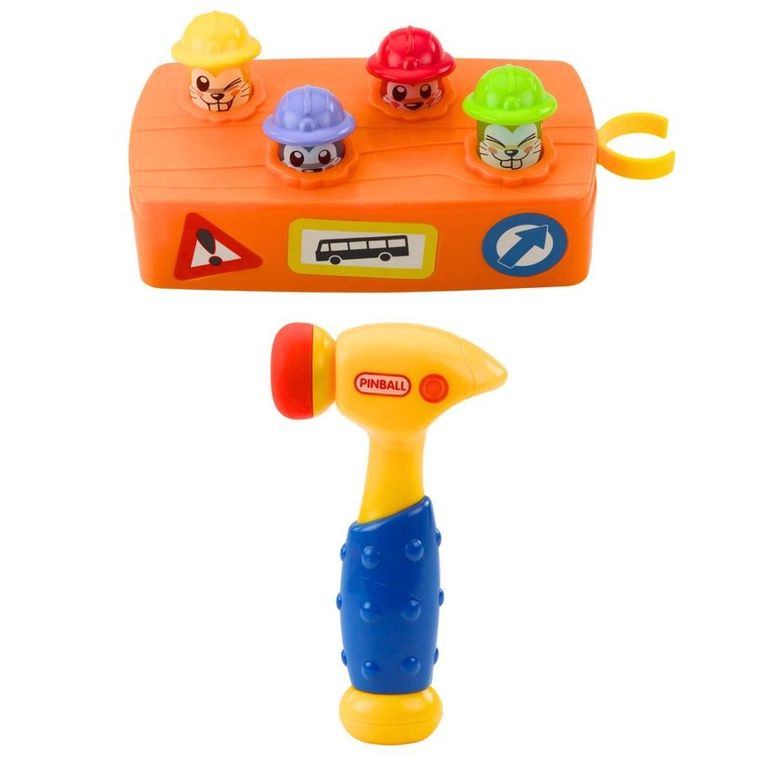 Lean Toys, młotek, roboty drogowe, zabawka interkatywna, gra zręcznościowa