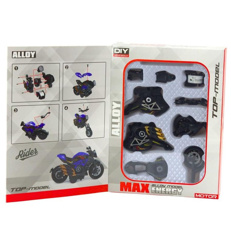 Lean Toys, motocykl, metalowy pojazd do skręcania, 1:14