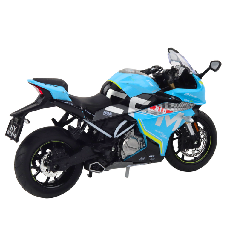 Lean Toys, motocykl, pojazd interaktywny, metalowy, niebieski, 1:12