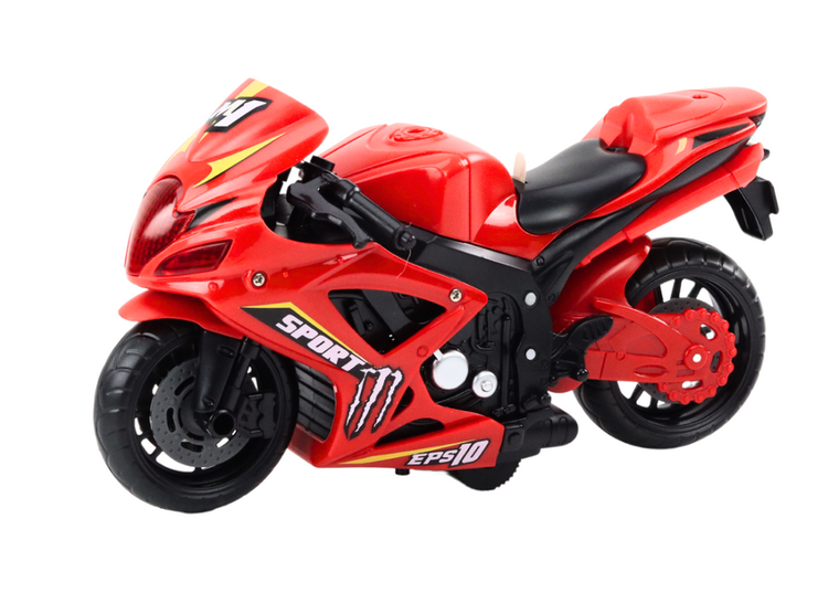 Lean Toys, motocykl sportowy, pojazd interaktywny z napędem frykcyjnym