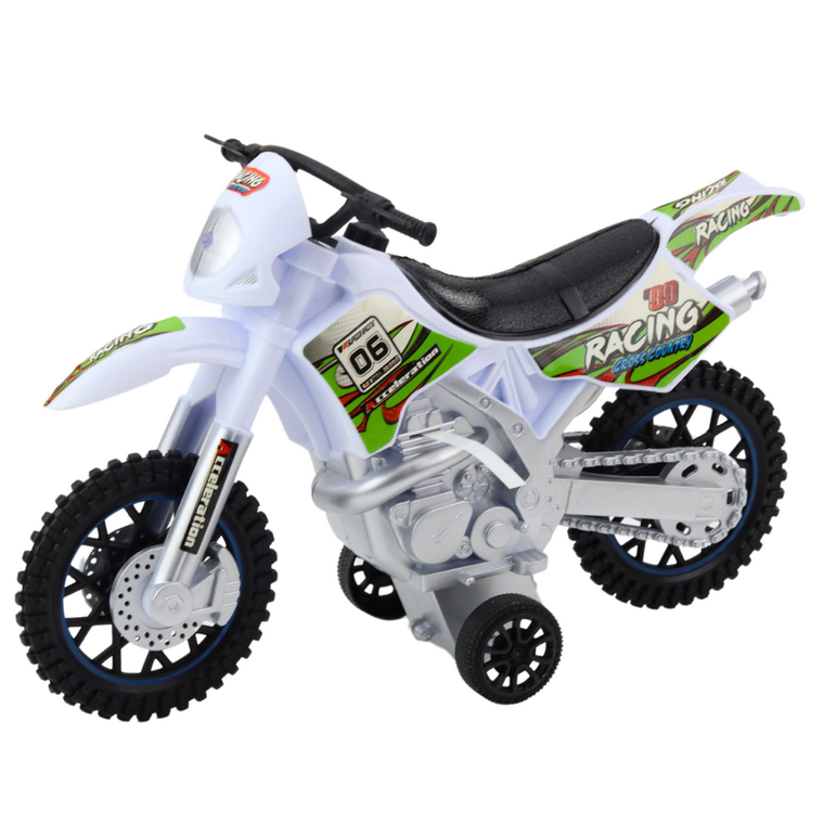 Lean Toys, motor crossowy off-road biały