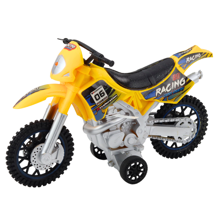 Lean Toys, motor crossowy off-road żółty