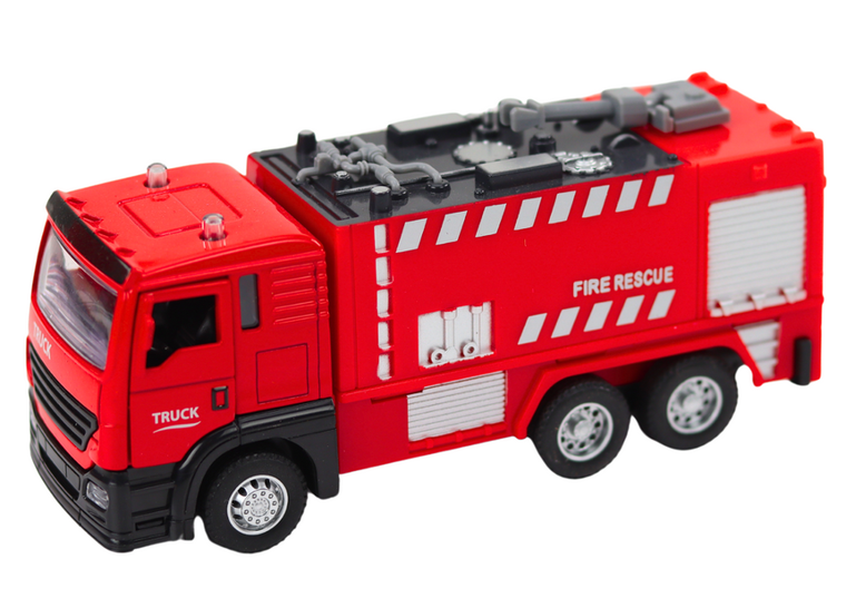 Lean Toys, myjnia straży pożarnej, interaktywny zestaw z pojazdem ratunkowym