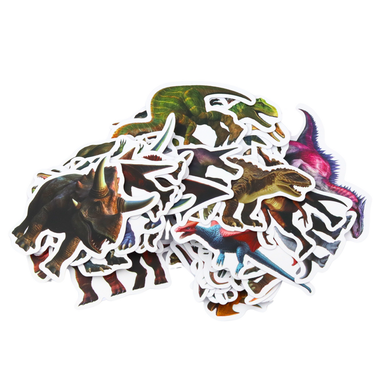 Lean Toys, naklejki z dinozaurami, 4-7 cm, 50 szt.