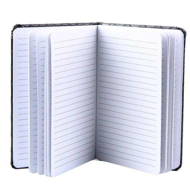 Lean Toys, notatnik B6, 80 kartek, linia, brokat i naszywki, czarny, 1 szt.