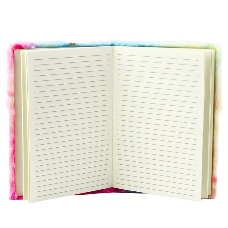 Lean Toys, notatnik pluszowy A5, 80 kartek, linia, jednorożec