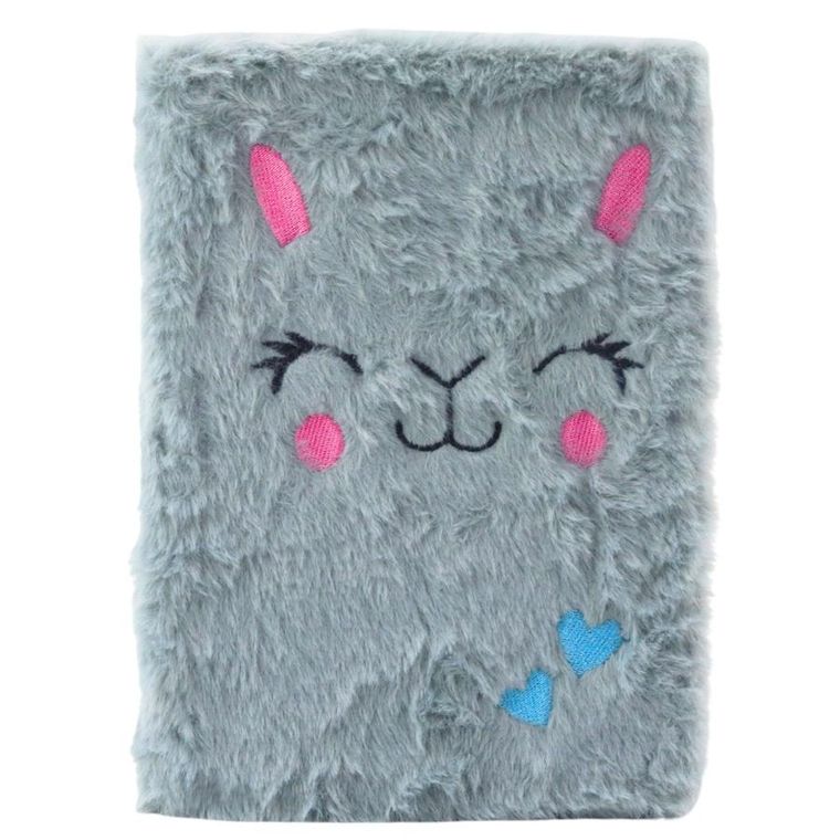 Lean Toys, notatnik pluszowy A5, 80 kartek, linia, Zając szary