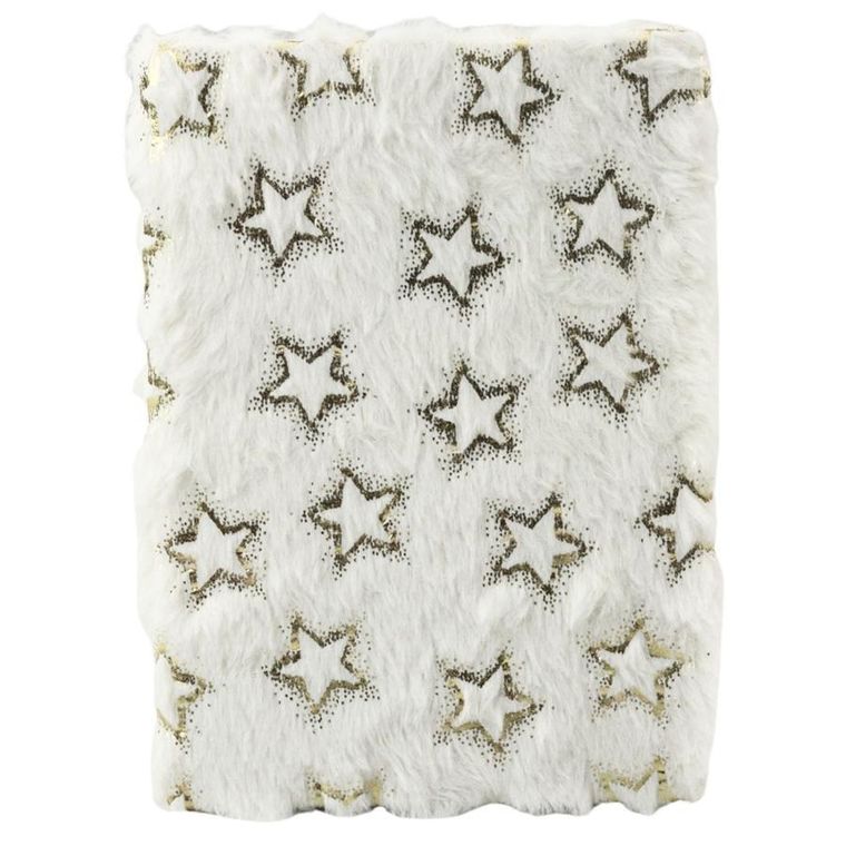 Lean Toys, notatnik pluszowy A5, 80 kartek, linia, Złote gwiazdki