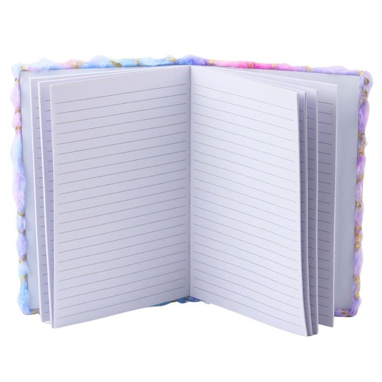 Lean Toys, notatnik pluszowy A5, 80 kartek, linia, Złote gwiazdki