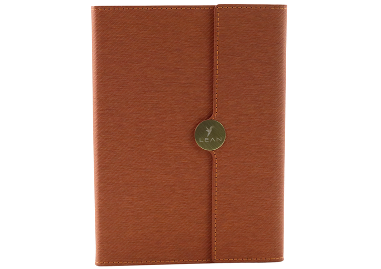 Lean Toys, notes biurowy na magnes A5, linia, brązowy, 1 szt.