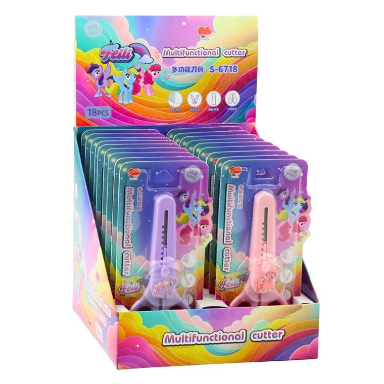 Lean Toys, nożyczki dziecięce z osłonką, konik, 14 cm, 1 szt.