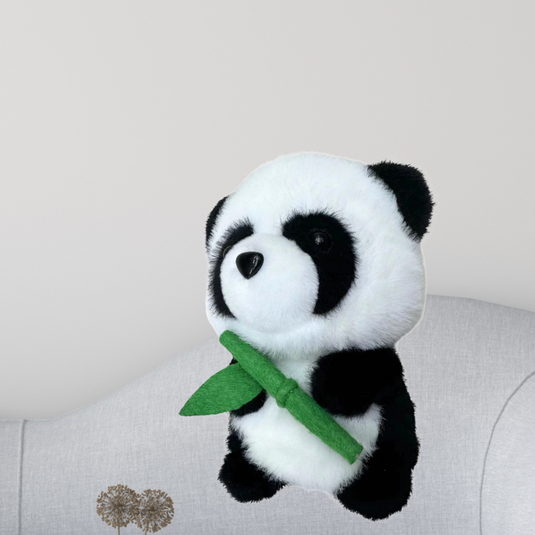 Lean Toys, Panda z bambusem, maskotka, 18 cm