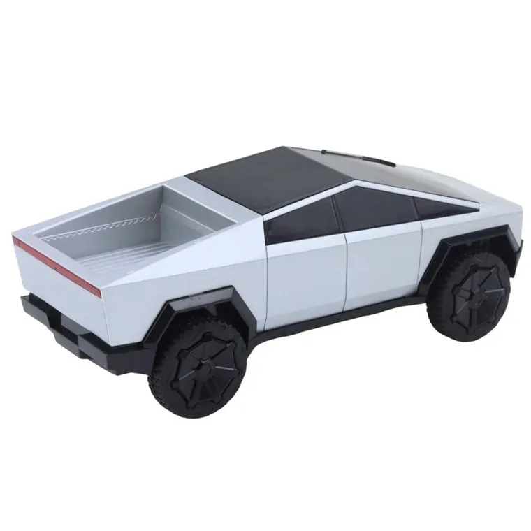Lean Toys, pickup truck, pojazd zdalnie sterowany, LED, srebrny