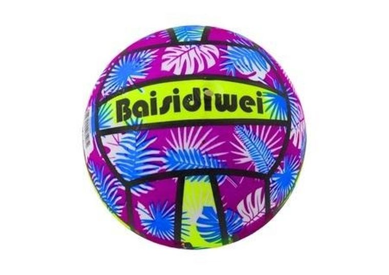 Lean Toys, piłka gumowa jaskrawa we wzorki fioletowa, 24 cm