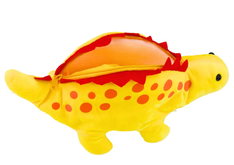 Lean Toys, piórnik pluszowy, dinozaur, żółty