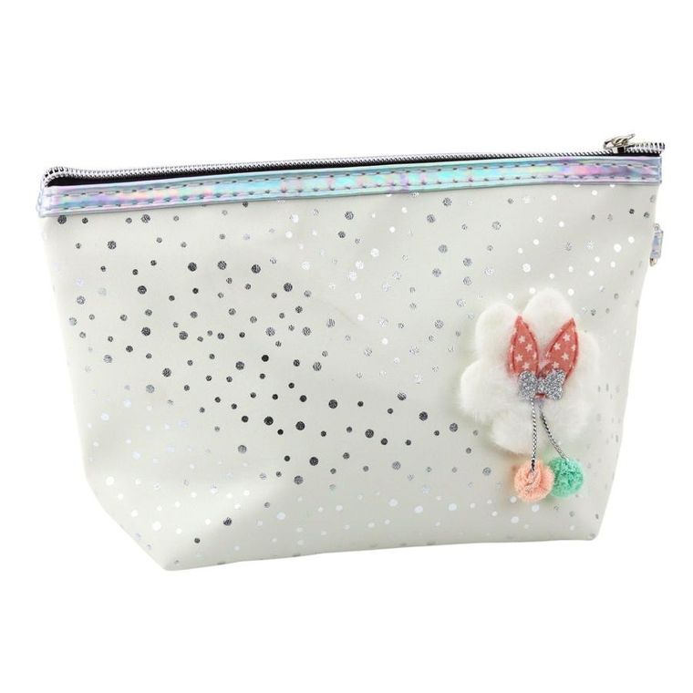 Lean Toys, piórnik saszetka, kokardka, biały, 23-16 cm