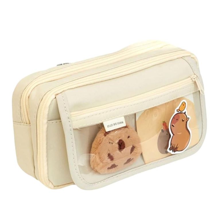 Lean Toys, piórnik saszetka z akcesoriami, kapibara, 21-12 cm