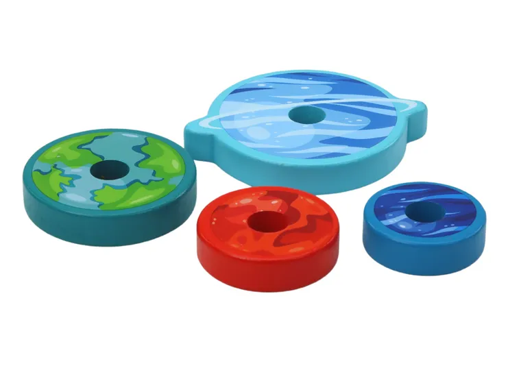 Lean Toys, piramida, drewniana, 10 elementów