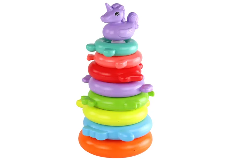 Lean Toys, piramidka jednorożec, 8 kółek