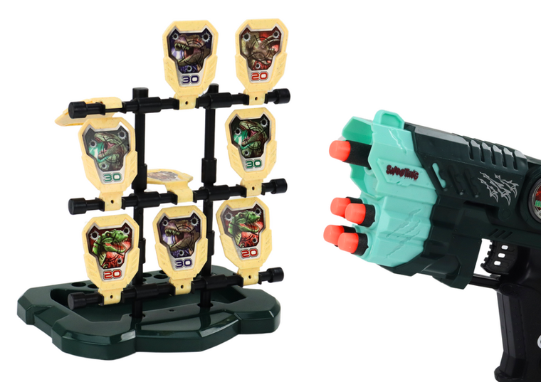 Lean Toys, pistolet z tarczą i strzałkami, zielony