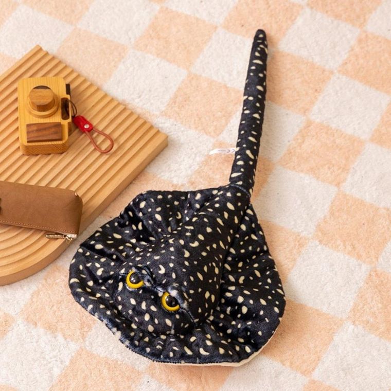 Lean Toys, Płaszczka, maskotka, czarna, 50 cm