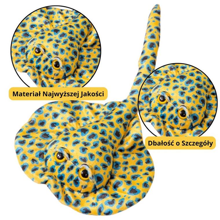 Lean Toys, Płaszczka, maskotka, żółta 50 cm