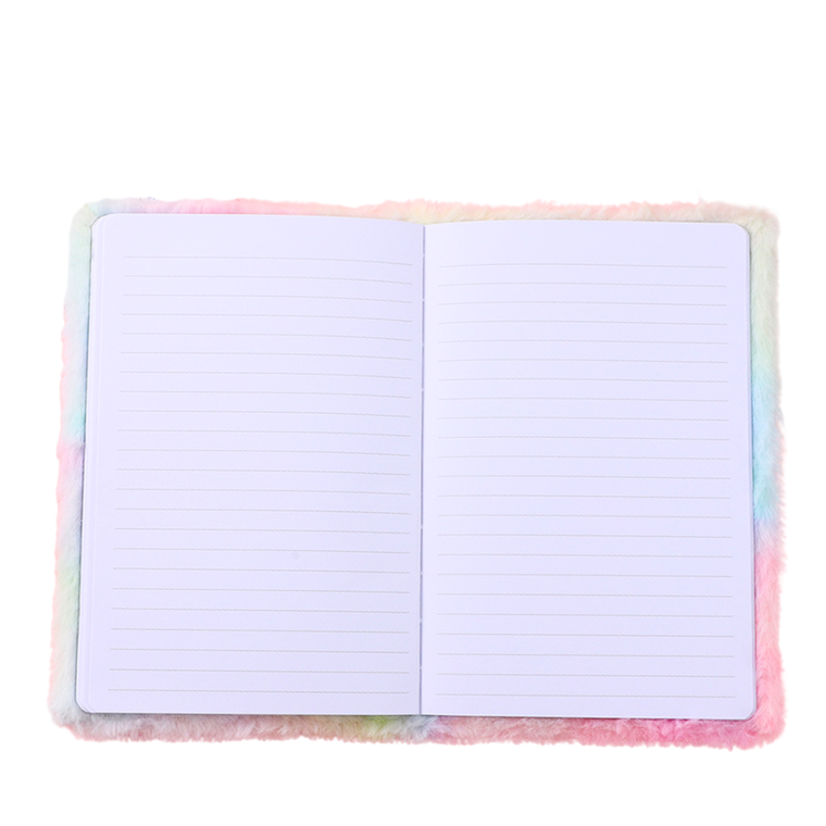 Lean Toys, pluszowy notatnik, A5, linie, jednorożec kolorowy, 1 szt.