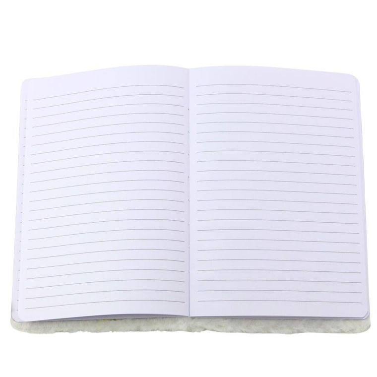 Lean Toys, pluszowy notatnik, linie, srebrny ptak, brokat, 1 szt.