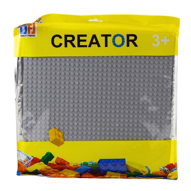 Lean Toys, płyta konstrukcyjna do klocków, szara, 25,5-25,5 cm