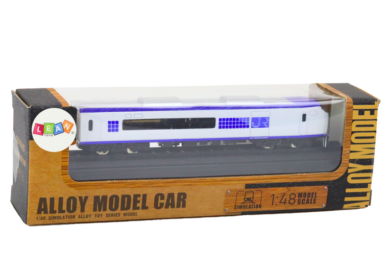 Lean Toys, pociąg, metalowy model kolekcjonerski, 1:48, biało-niebieski