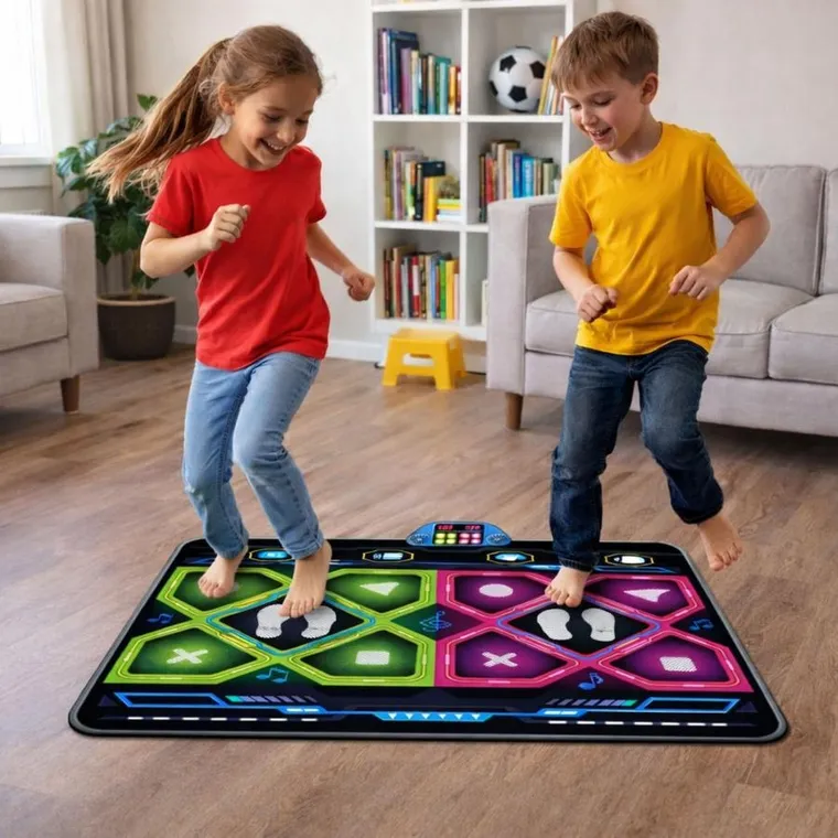 Lean Toys, podwójna mata taneczna, LED, 105-90 cm