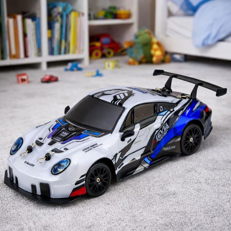 Lean Toys, pojazd do driftu zdalnie sterowany, wymienne koła, niebieski, 1:24