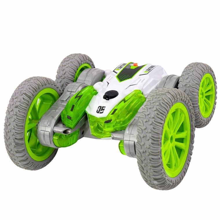 Lean Toys, pojazd kaskaderski zdalnie sterowany, światła dym drift 360°, zielone