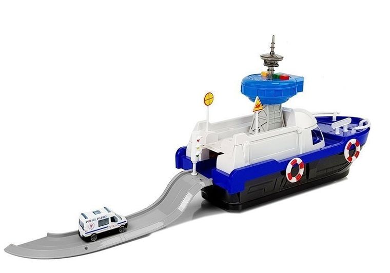 Lean Toys, Policja, interaktywna łódź transportowa z pojazdami