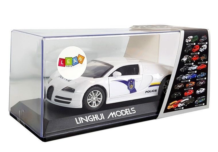 Lean Toys, Policja, pojazd interaktywny z napędem, biały