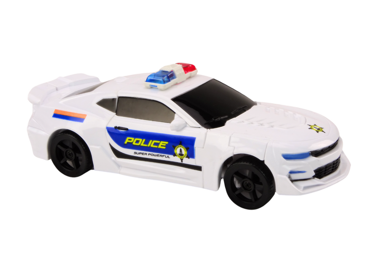 Lean Toys, Policja, pojazd, robot transformujący 2w1, biały