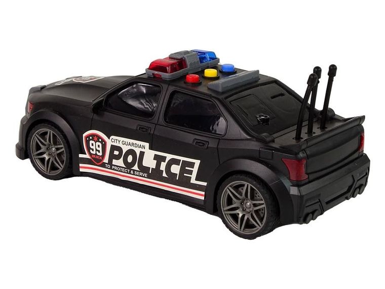 Lean Toys, policja, pojazd sportowy, 1:16, czarny
