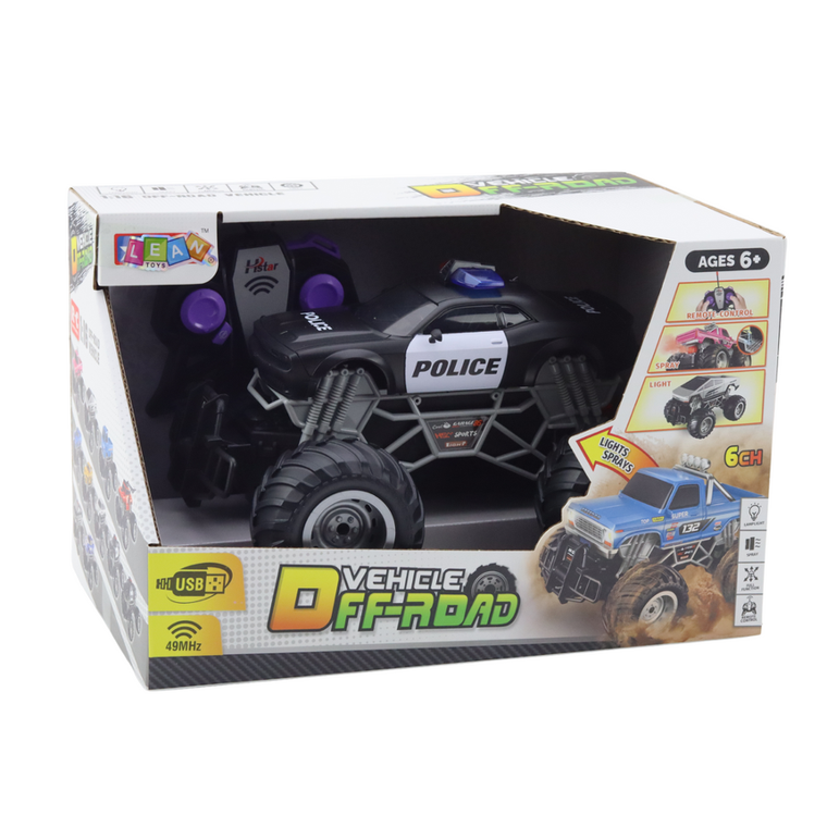 Lean Toys, Policja, terenówka, pojazd zdalnie sterowany, interaktywny