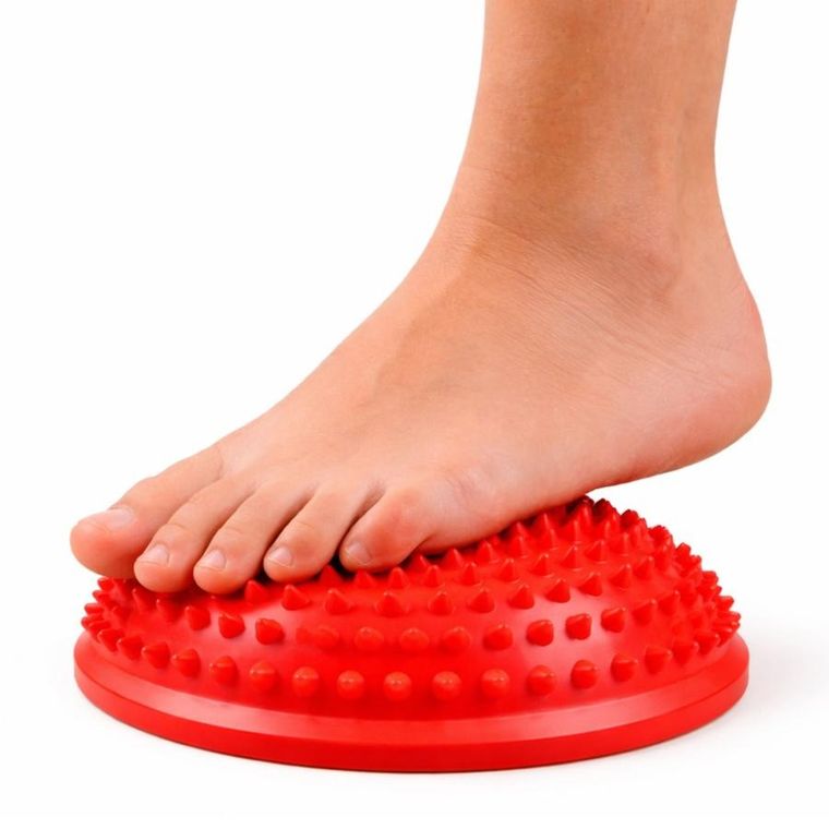 Lean Toys, półkula sensoryczna do masażu i ćwiczeń równowagi, czerwona, 16 cm
