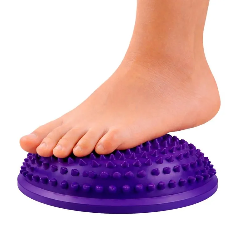 Lean Toys, półkula sensoryczna do masażu i ćwiczeń równowagi, fioletowa, 16 cm