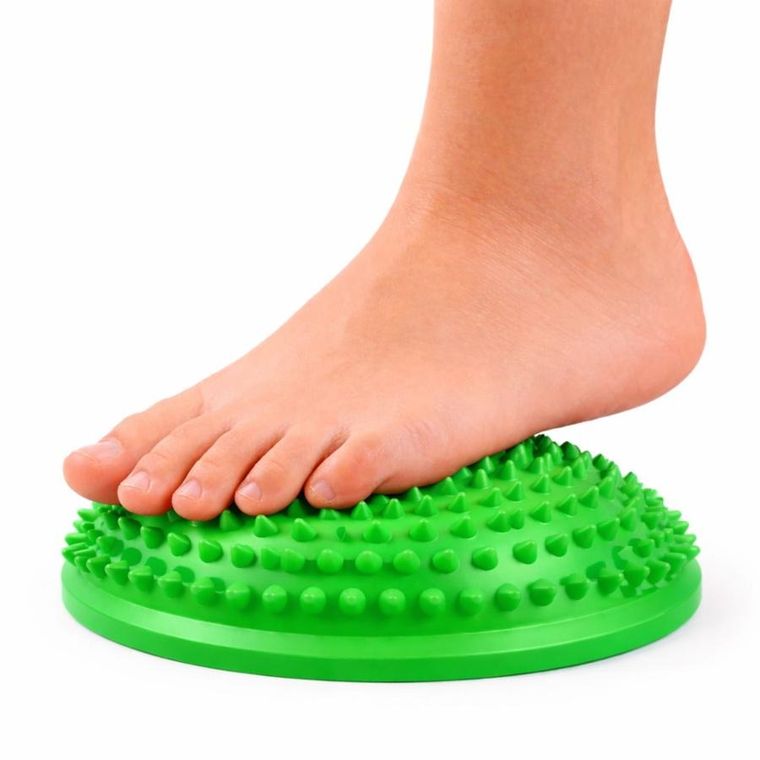 Lean Toys, półkula sensoryczna do masażu i ćwiczeń równowagi, zielona, 16 cm