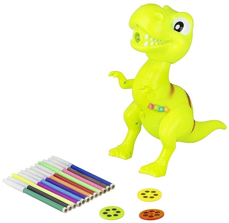 Lean Toys, projektor do nauki rysowania, dinozaur, 2w1