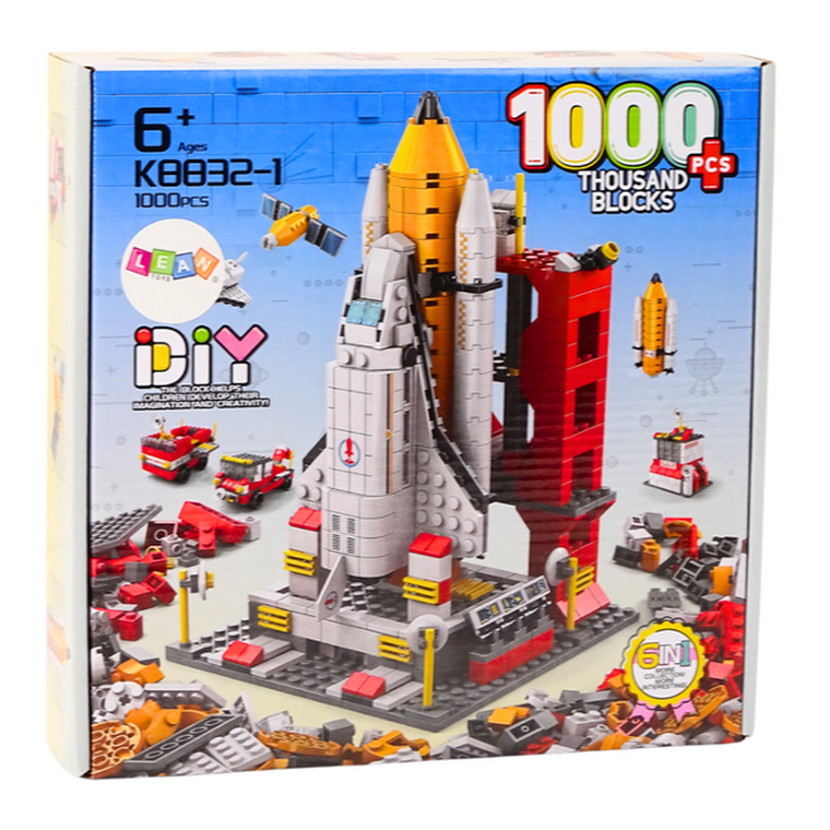Lean Toys, rakieta kosmiczna, klocki 6w1, 1000 elementów