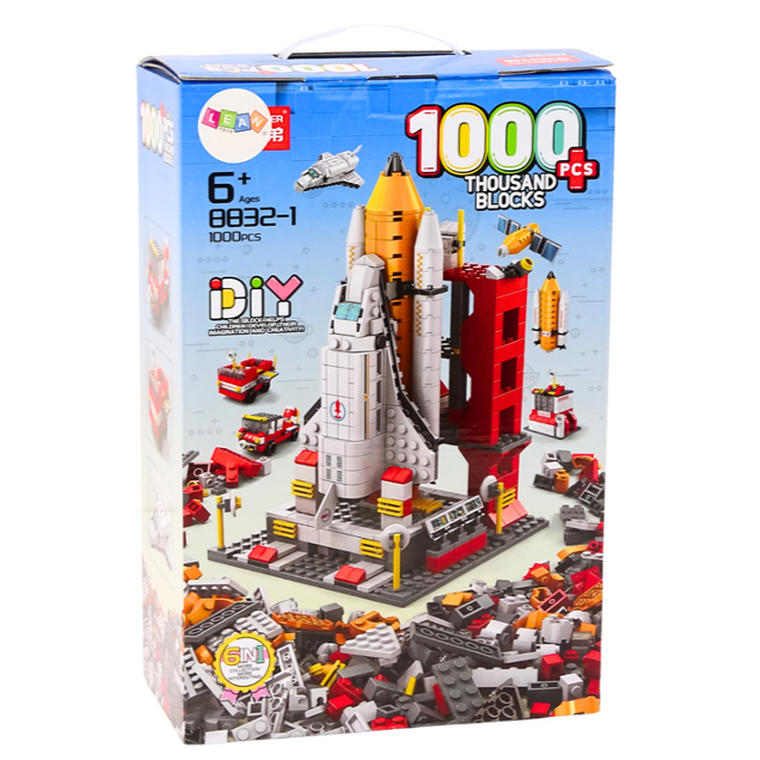 Lean Toys, rakieta kosmiczna, klocki 6w1, 1000 elementów