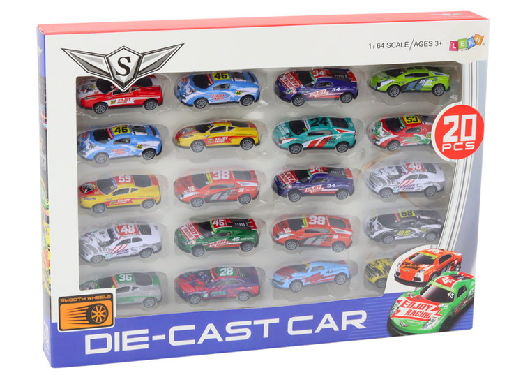 Lean Toys, resoraki sportowe, 1:64, 20 szt.