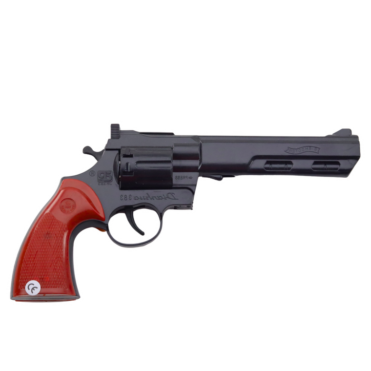 Lean Toys, rewolwer na kapiszony z dźwiękiem strzału, czarny